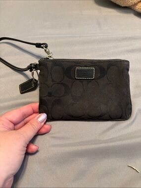 Vintage Y2K Coach Black Signature Canvas Wristlet
